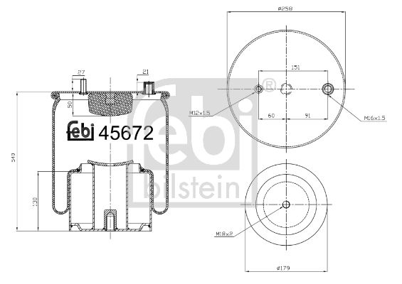 FEBI BILSTEIN Кожух пневматической рессоры 45672